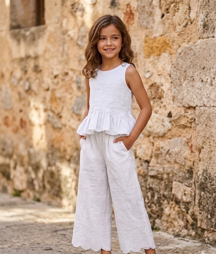 Conjunto Romántico de Dos Piezas- Blanco
