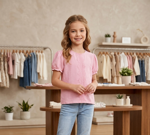 Blusa Romántica Mía en Rosa Pastel